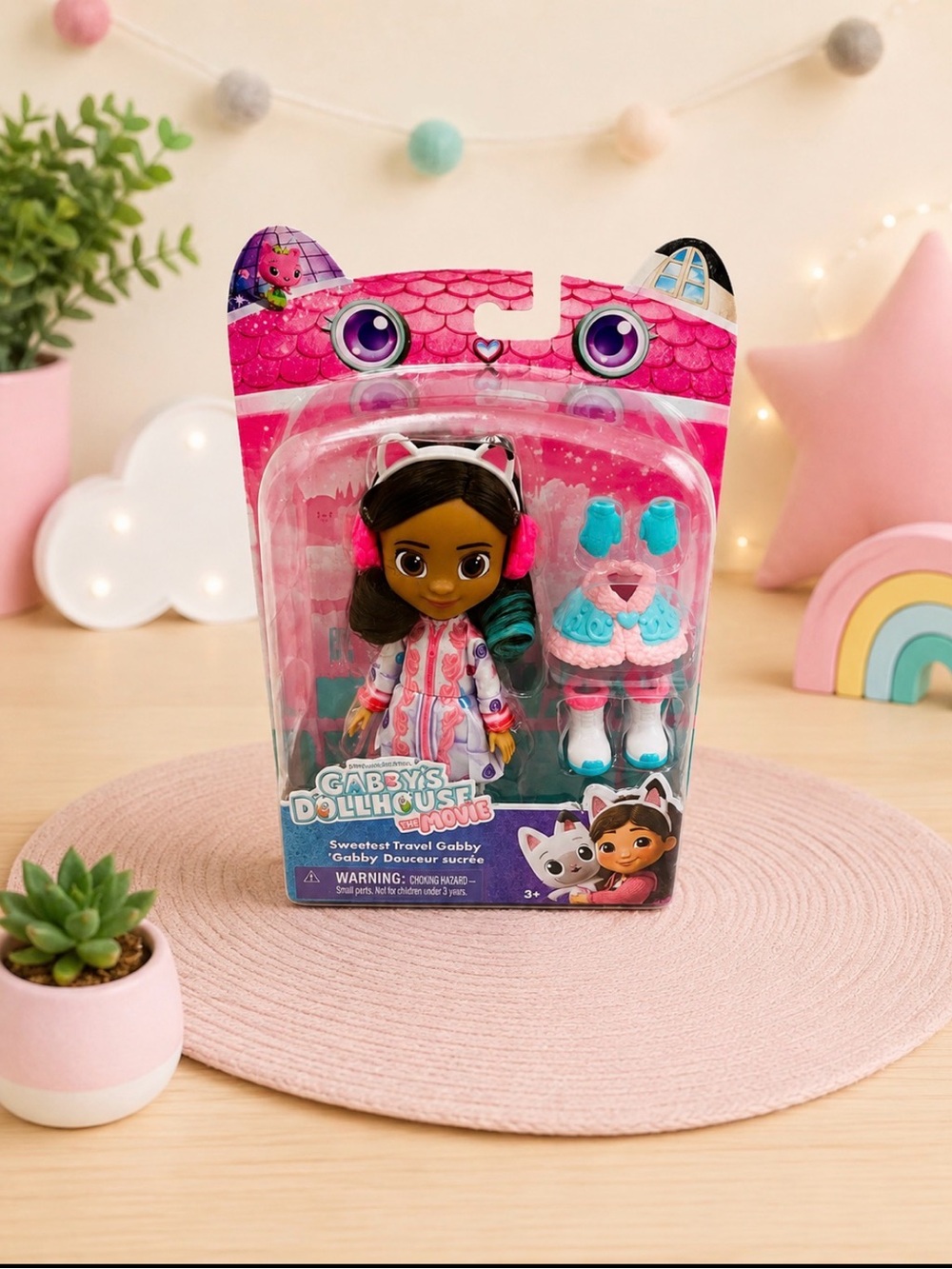 Gabby’s Dollhouse Sweetest The Movie Gabby Doll with Outfit - Pink & Teal